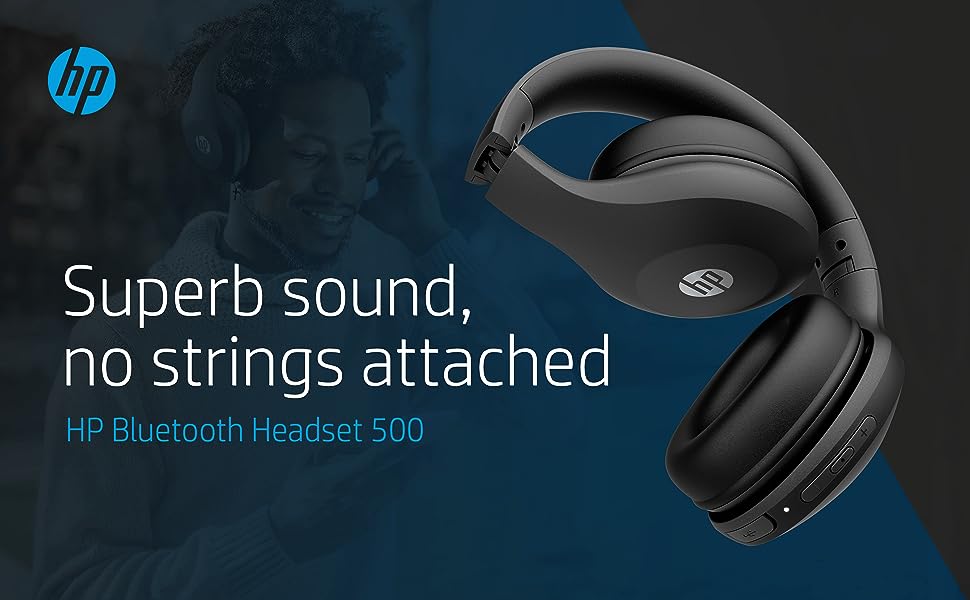 Audífonos HP Bluetooth BT500 Plegables (Batería de 20 Horas)