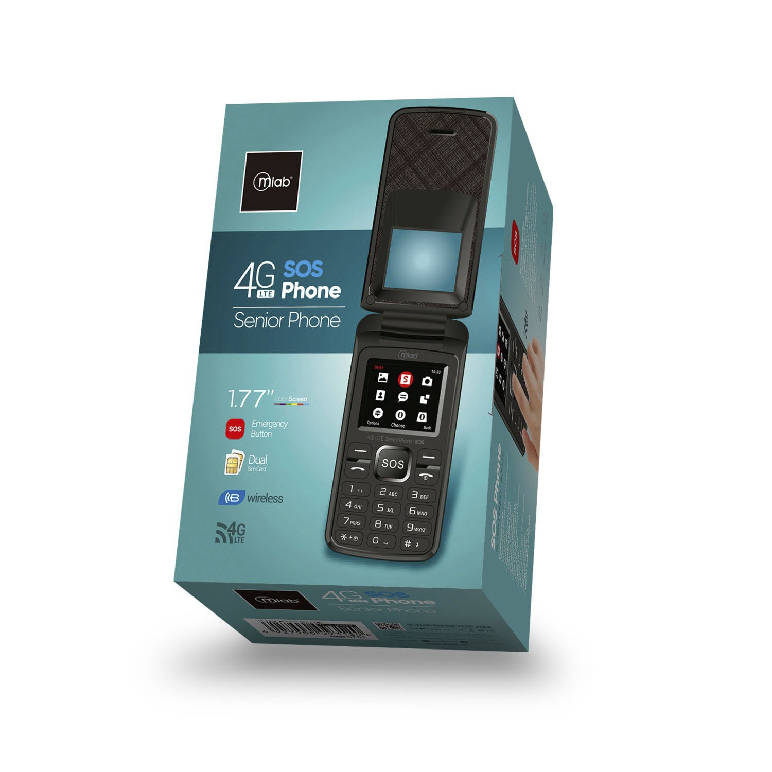 Teléfono Senior 4G de Adulto Mayor con Boton S. O. S MLAB-BK