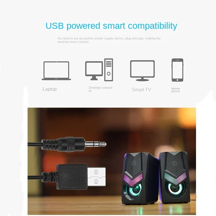 Parlante USB HP Multimedia con Iluminación RGB DHE-6000