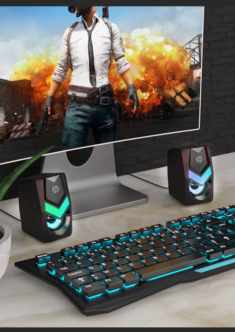 Parlante USB HP Multimedia con Iluminación RGB DHE-6000