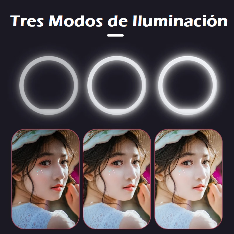 Aro Anillo de Luz Recargable Para Smartphone de Alto Brillo