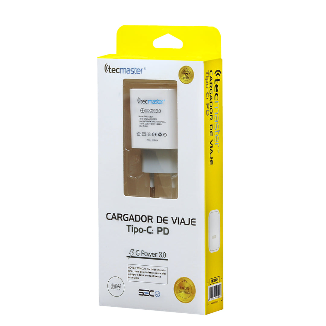 Cargador Type-C Tecmaster Power Delivery 20W SEC TM-200524