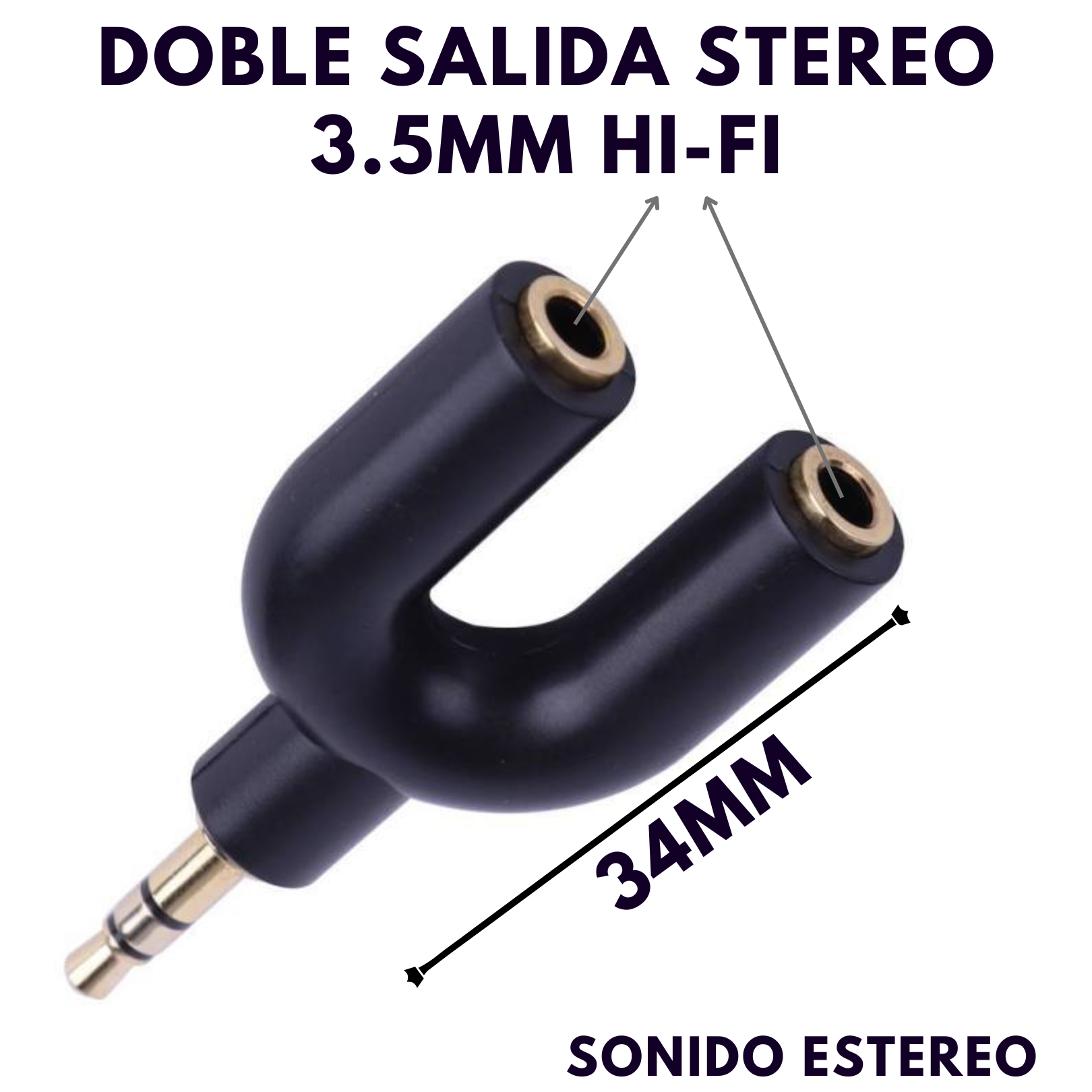 Adaptador Jack 3.5mm con 2 salidas Estéreo de 3.5mm DBG186
