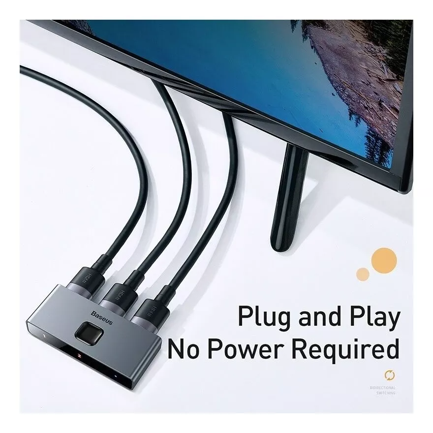 Splitter Hdmi Baseus Matrix 4K CAHUB-BC0G de 2 Salidas HDMI