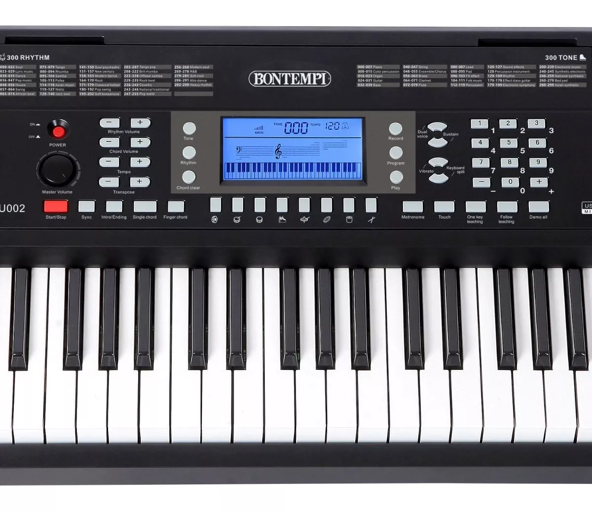 Teclado Musical Electrónico 61 Teclas Sensitivas + USB MIDI