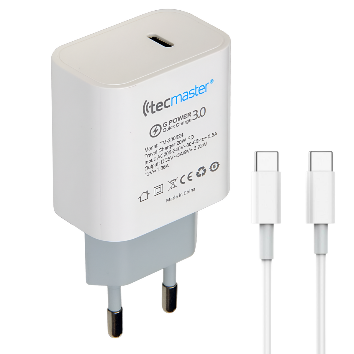 Cargador Type-C Tecmaster Power Delivery 20W SEC TM-200524