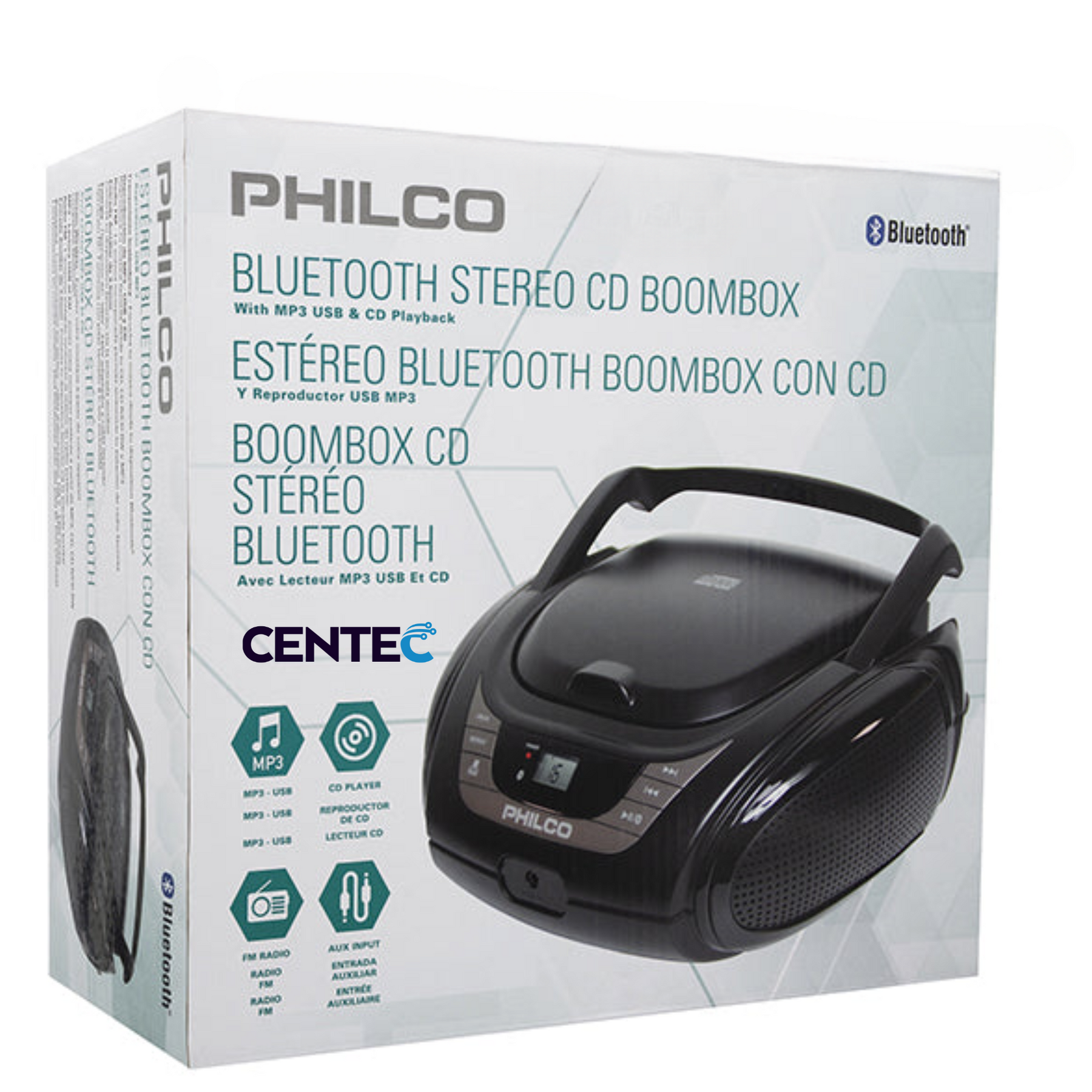 Radio Boombox con CD/ Mp3/ USB/ Aux/ FM Bluetooth 2120BT