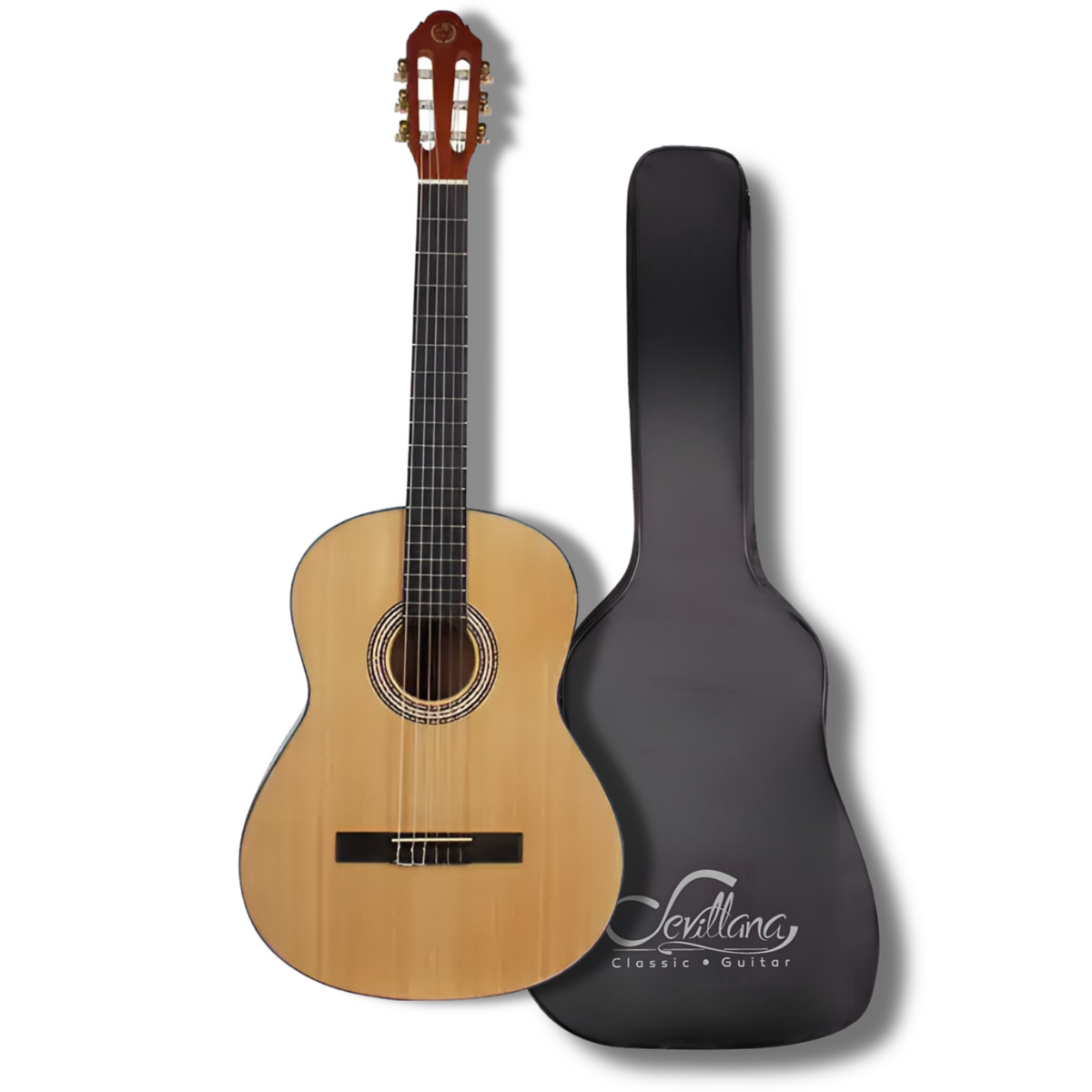 Guitarra Clásica Sevillana 39” Natural con Alma + Funda 8446