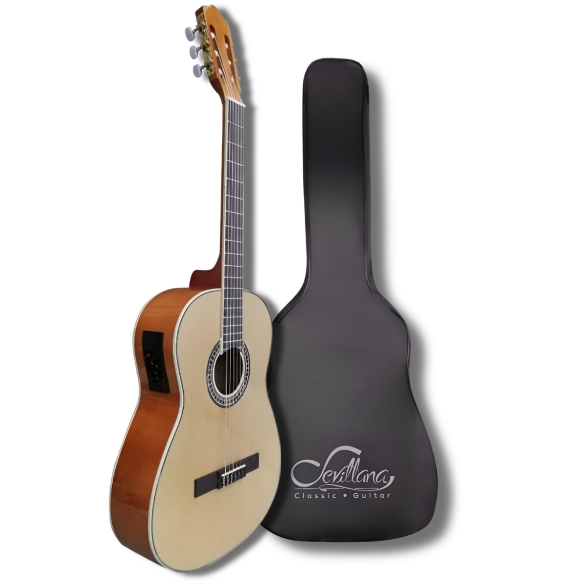 Guitarra Electroacústica Sevillana 39” Con Alma + Funda 8941