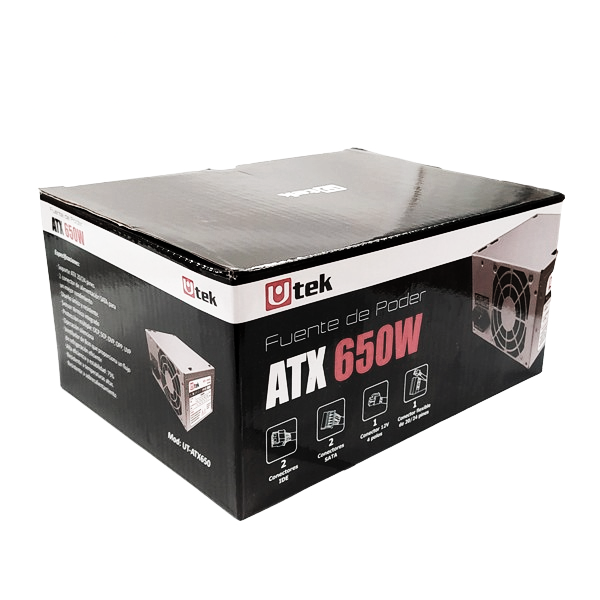 Fuente de Poder ATX 650W Ultra Silenciosa UTEK UT-ATX650