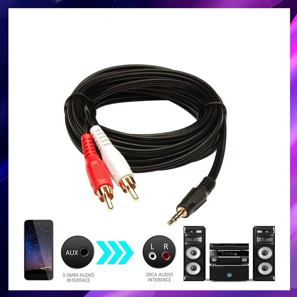 Cable De Audio (2X1) Jack 3.5mm a RCA 3 MT Ulink Deluxe Line