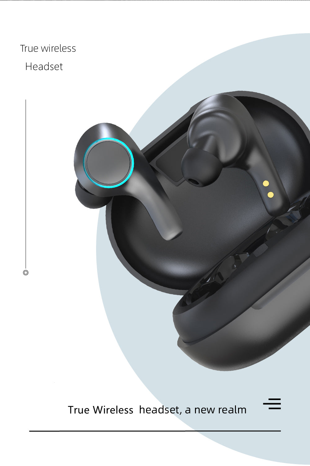 Audifonos Earbuds Inalambricos TWS Touch USB C Black Edition