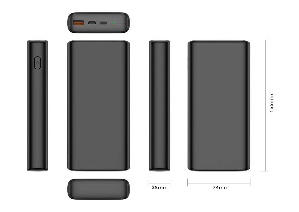 PowerBank 20.000 mAh Turbo Quick Charge PD Type-C + USB 18W