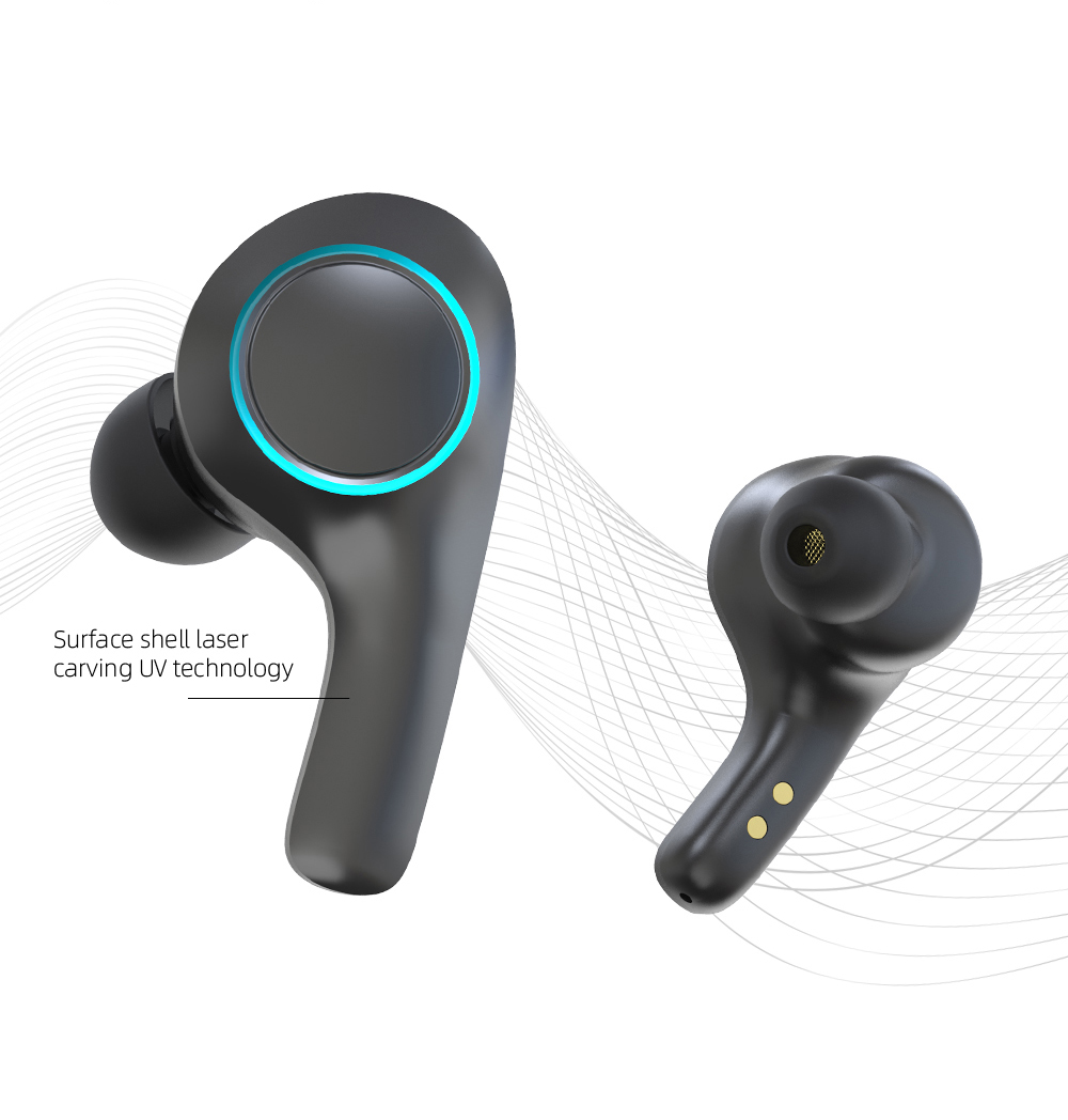 Audifonos Earbuds Inalambricos TWS Touch USB C Black Edition