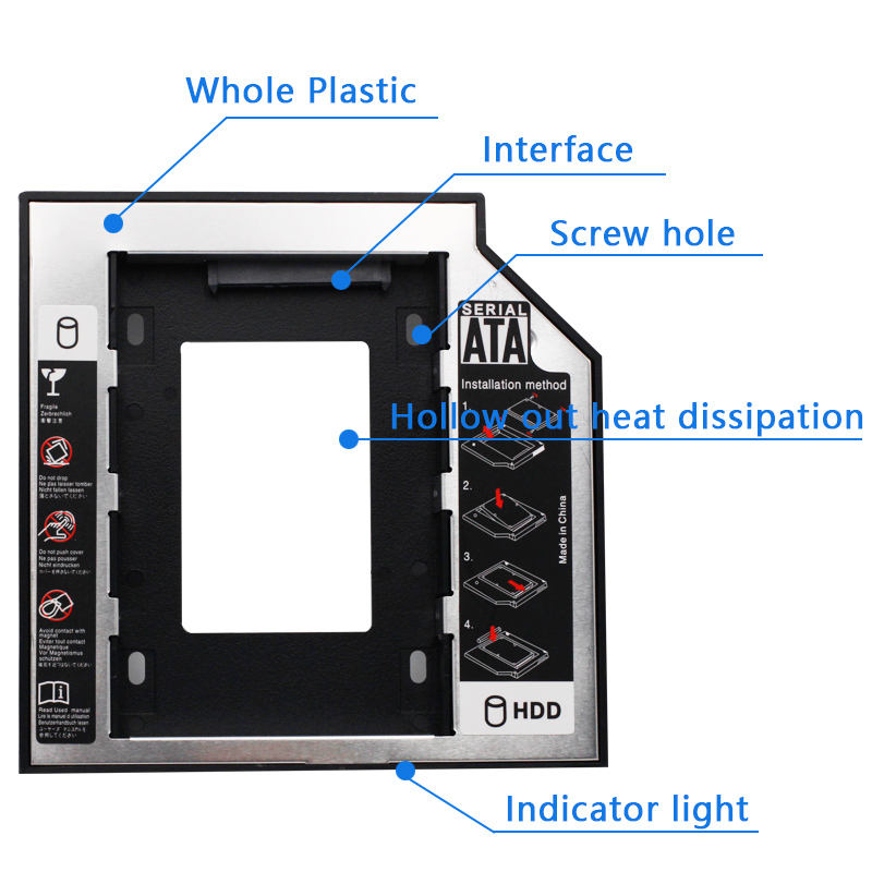 Caddy para Disco SSD o HDD de 2.5" SATA / 9.5mm High Speed