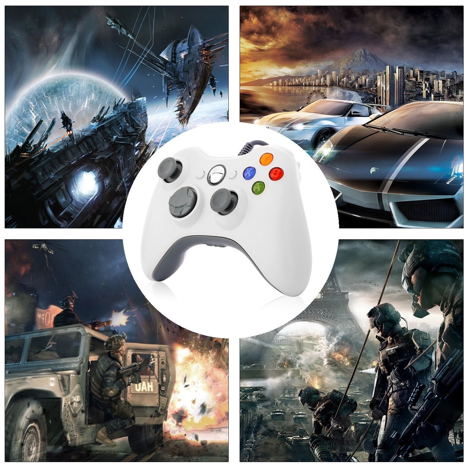 Joystick USB para XBOX 360 & PC Wired Edition X-360 White