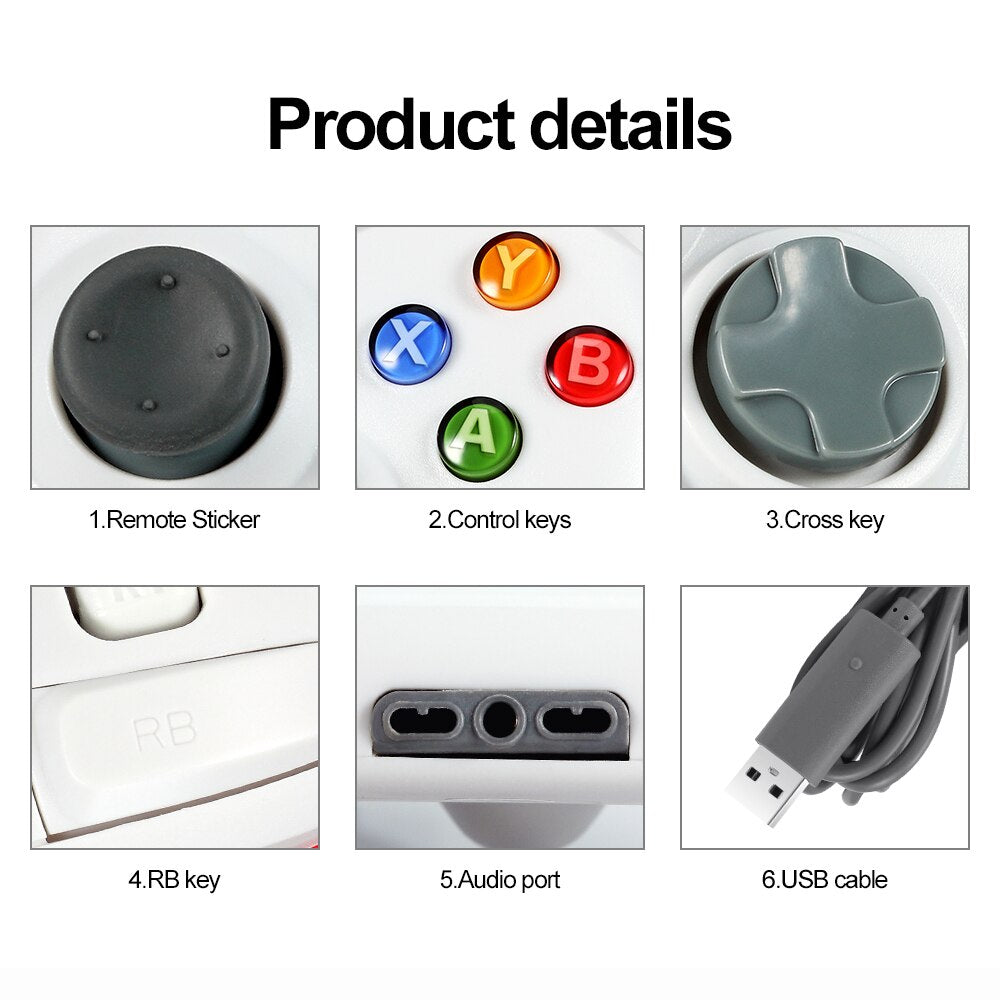 Joystick USB para XBOX 360 & PC Wired Edition X-360 White