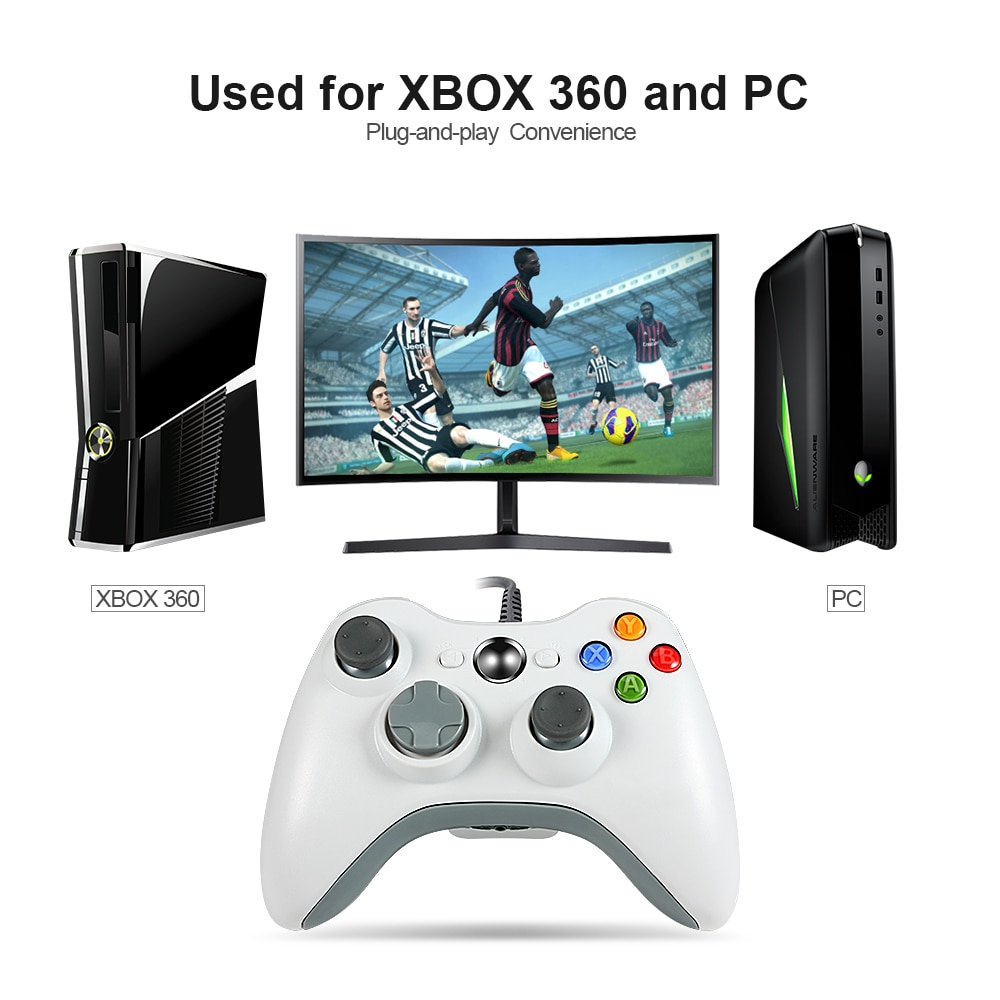 Joystick USB para XBOX 360 & PC Wired Edition X-360 White