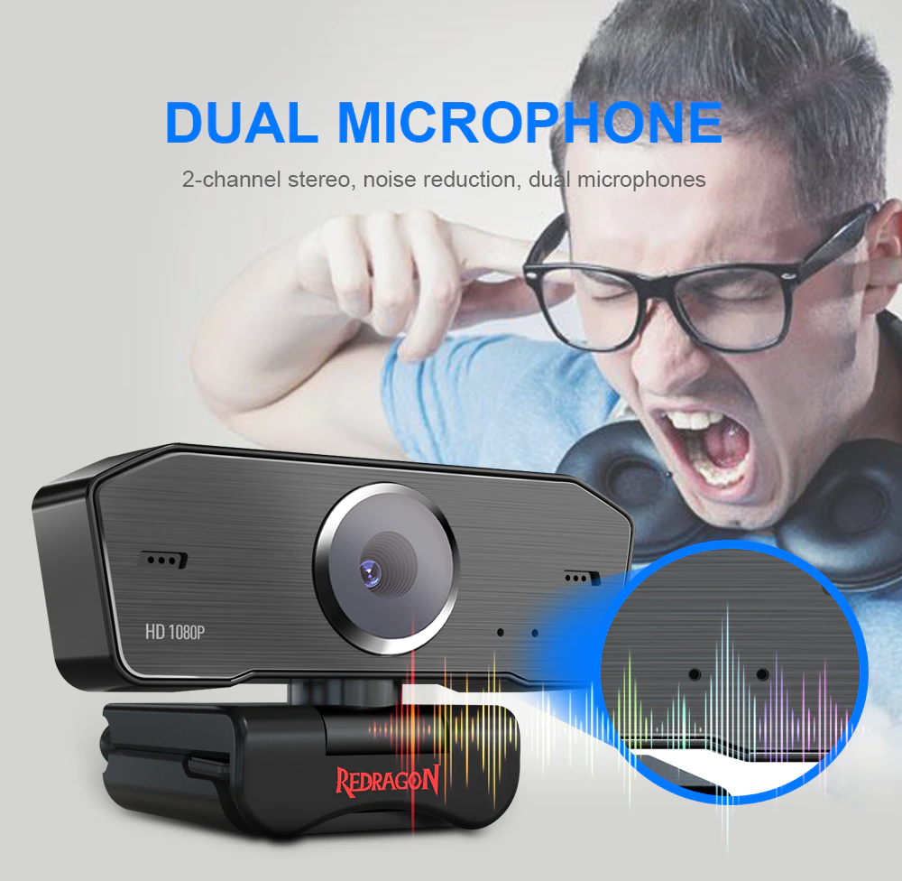 Webcam Redragon Hitman Full HD 1080p GW800 Nivel Profesional