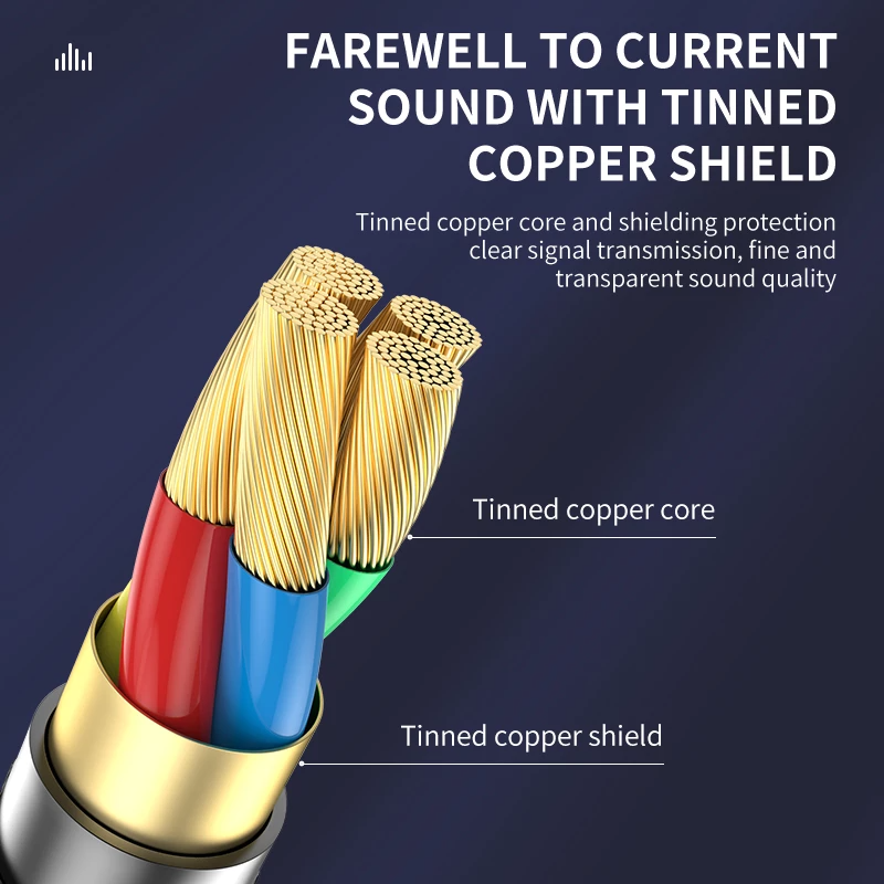 Cable De Audio Premium 1x1 Acordonado con Conector en 90° 3M