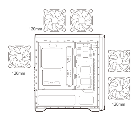 Gabinete Cougar + Lateral Vidrio Templado +3 FAN MX330-G AIR