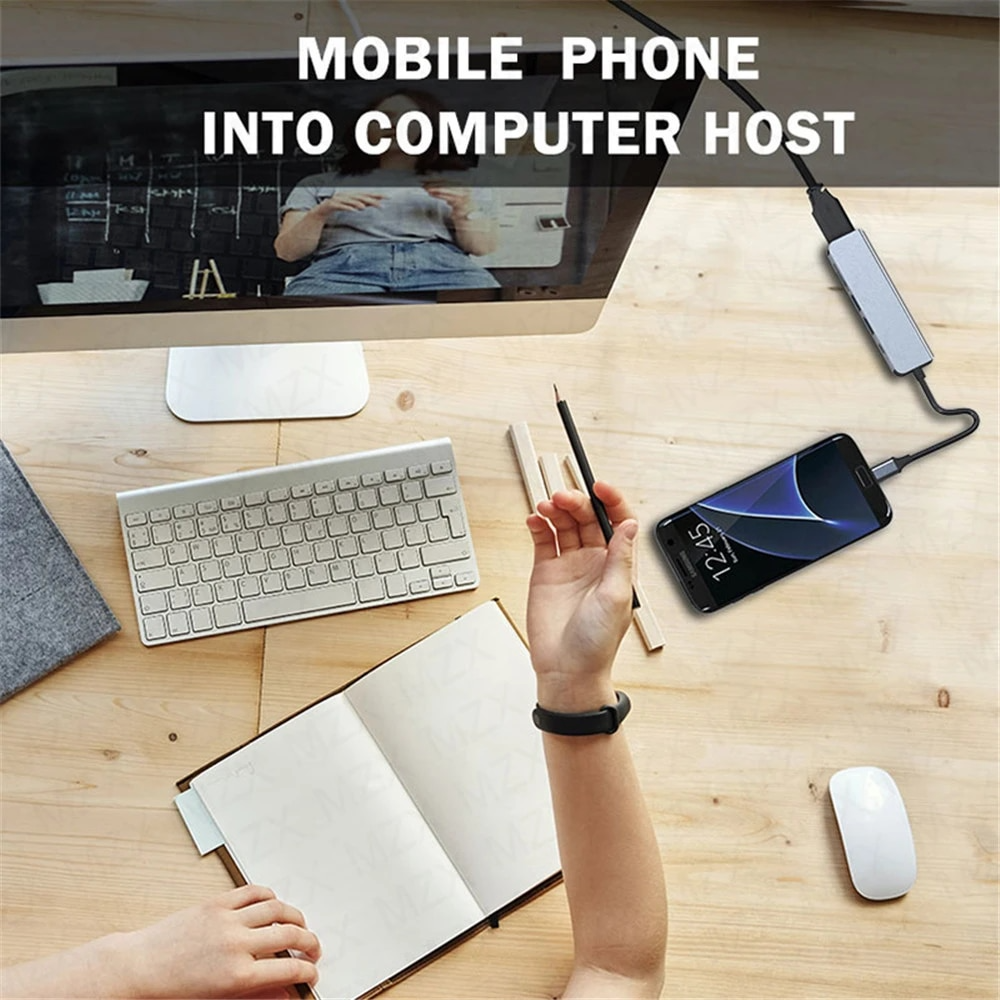 Hub Multipuerto Type-C (5en1) Pro HDMI 4K PD 100W + USB 3.0