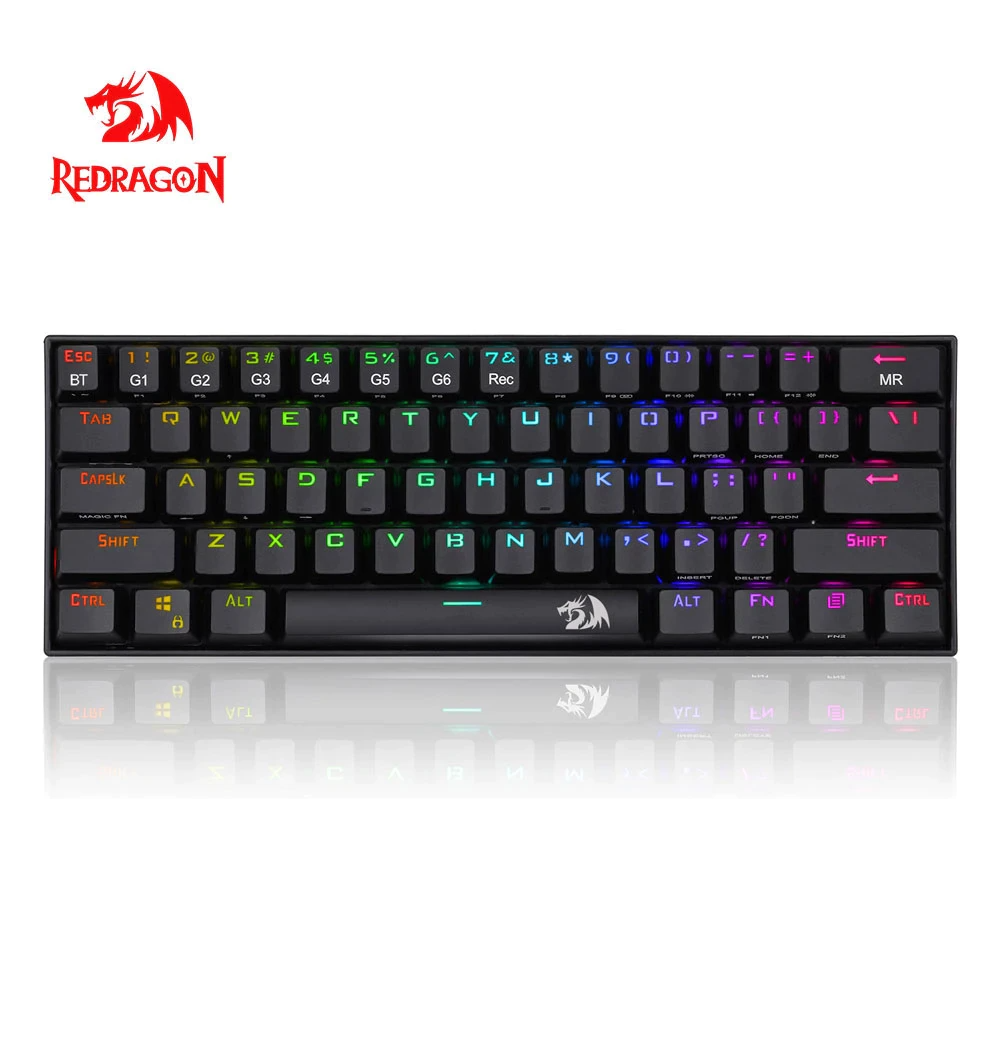 Teclado Gamer Inalámbrico BT Redragon Mecánico Draconic