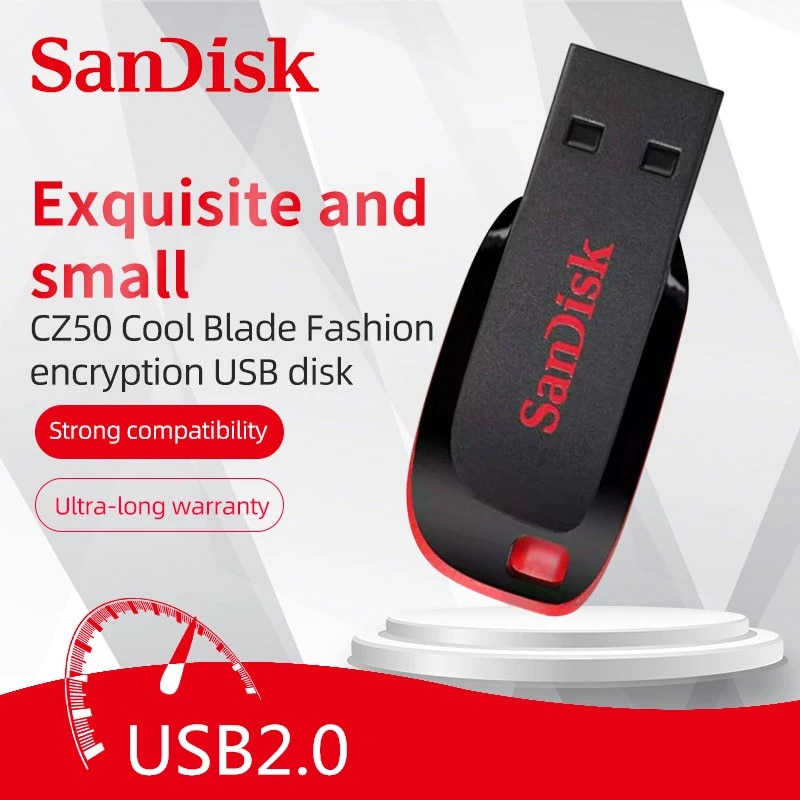 Pendrive Sandisk 128 GB Cruzer Blade USB 2.0 Flash Drive Z50