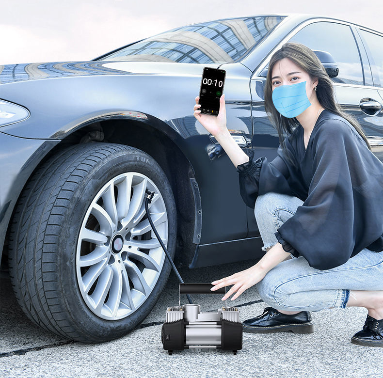 Compresor de Aire para Autos 12V Doble Cilindro 150 PSI Max