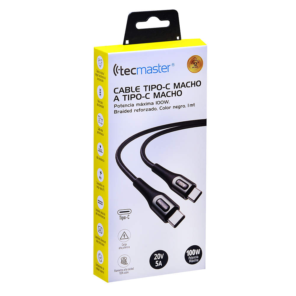 Cable De Datos Type-C 100W Carga Ultra Rápida 20V/5A 200547