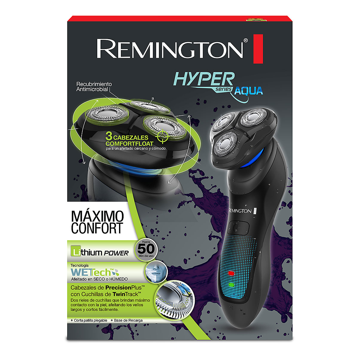 Afeitadora Remington Hyper Series Aqua Recargable XR1430