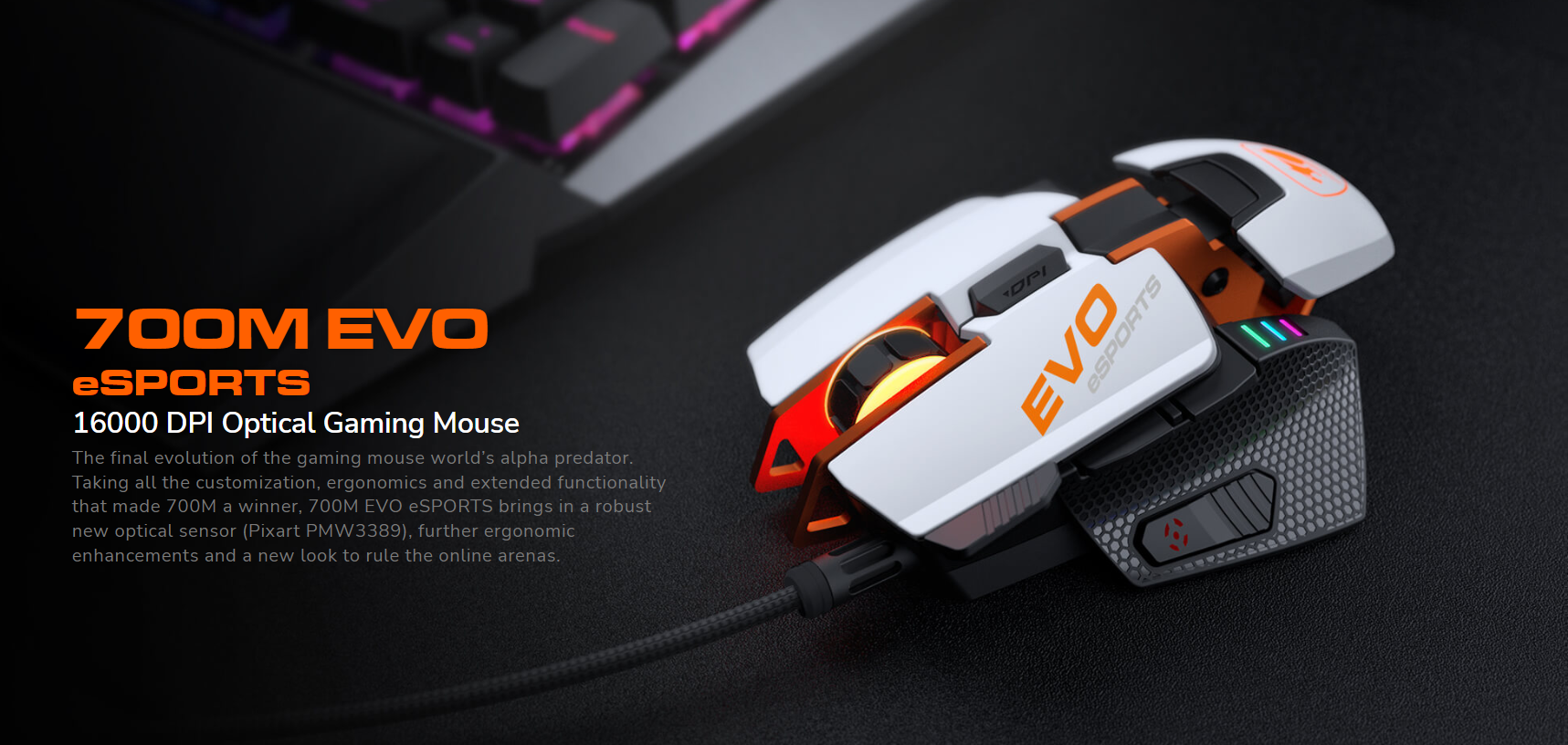 Mouse Gamer Cougar 700M Evo Pro White Gaming Edition