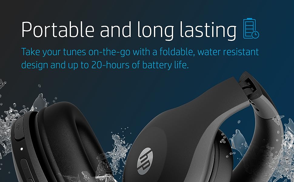 Audífonos HP Bluetooth BT500 Plegables (Batería de 20 Horas)