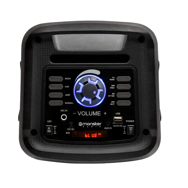 Parlante Karaoke RGB TWS Bluetooth Monster Audio 849BK