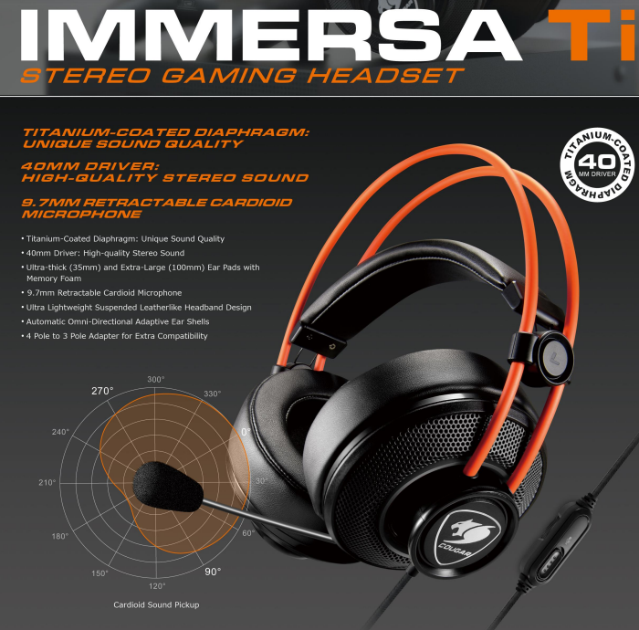 Audifonos Gamer Cougar Immersa TI Multiplataformas