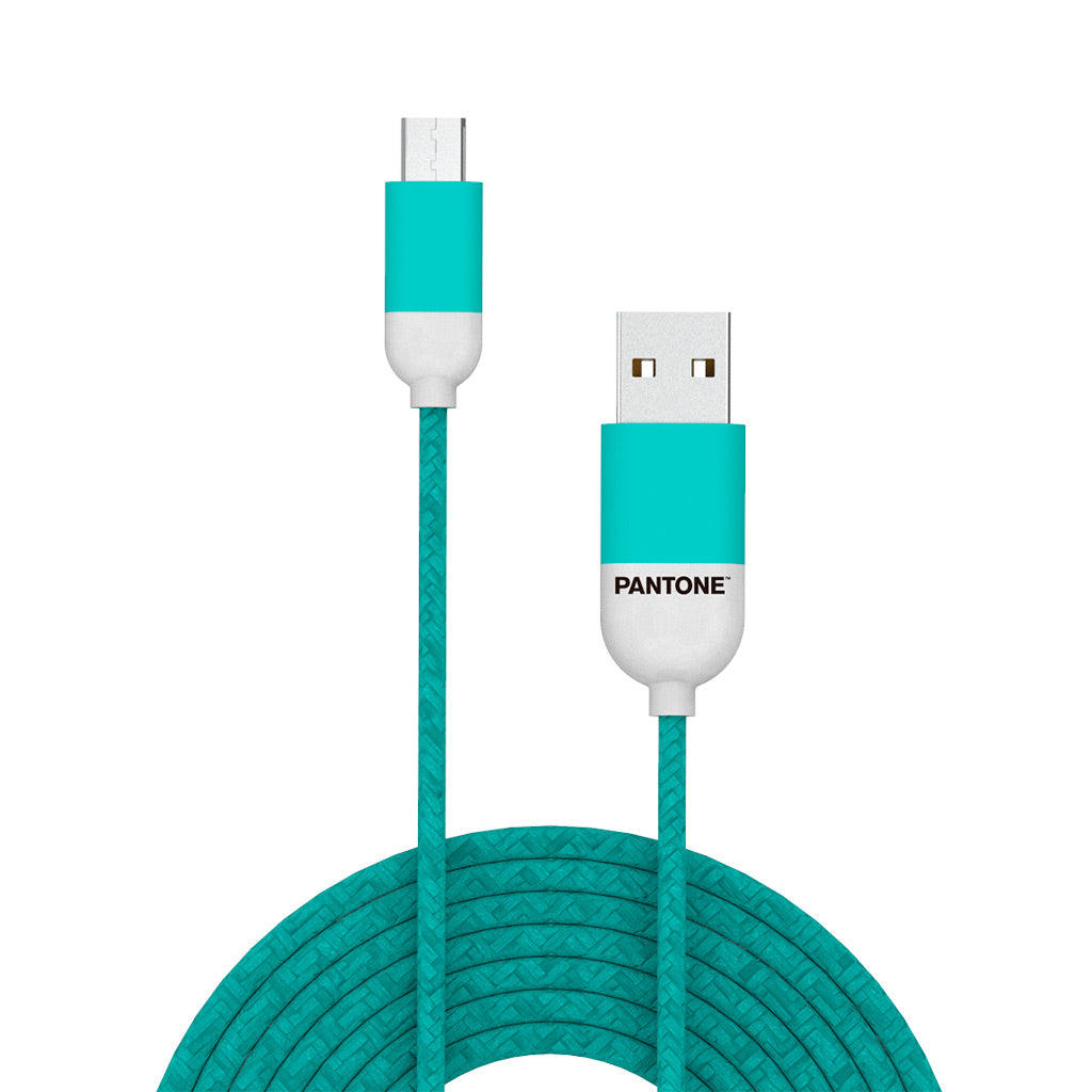 Cable De Datos Micro USB 1 MT Pantone High Speed Turquesa