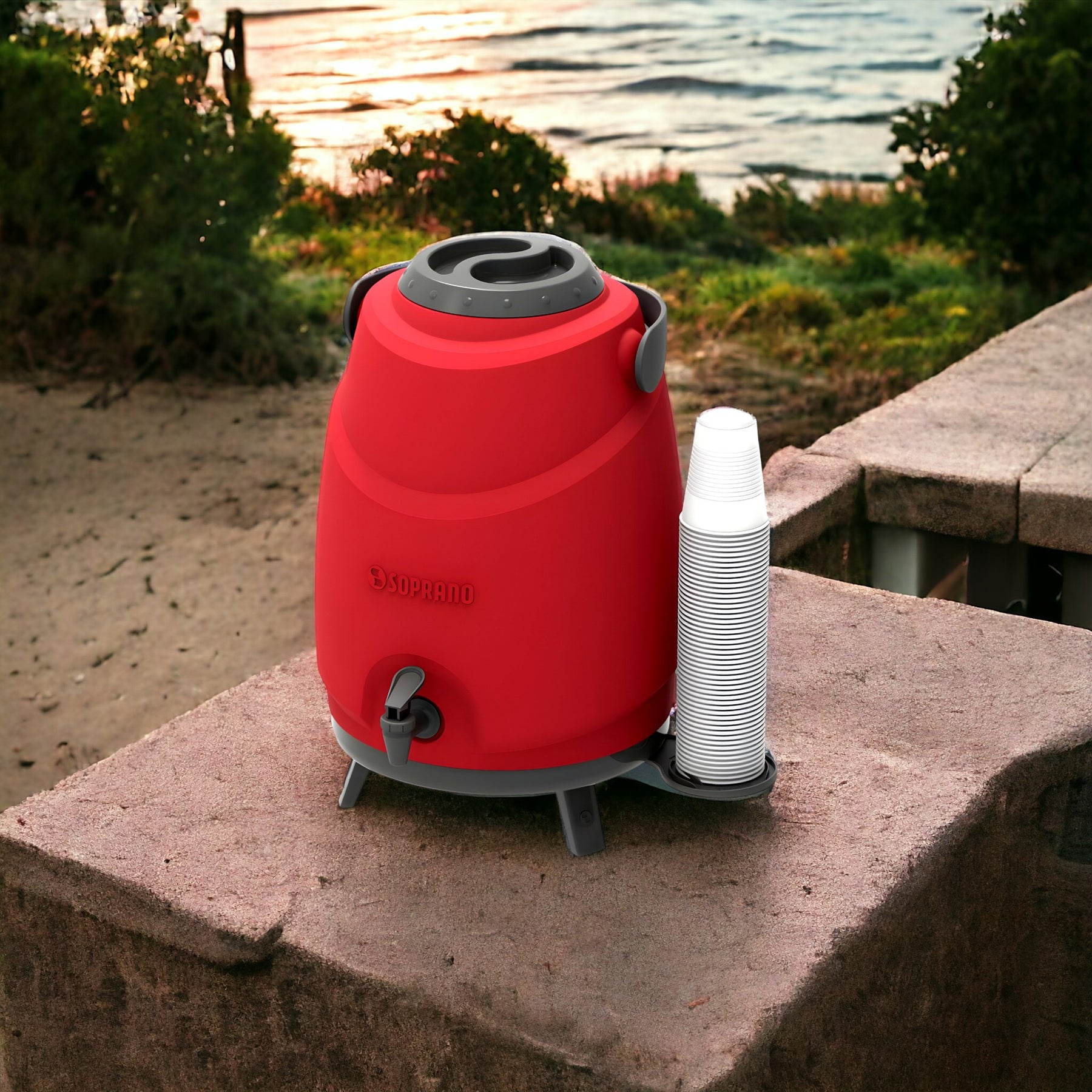 Maxi Termo 12 Litros Soprano Rojo para Agua Fria y Caliente