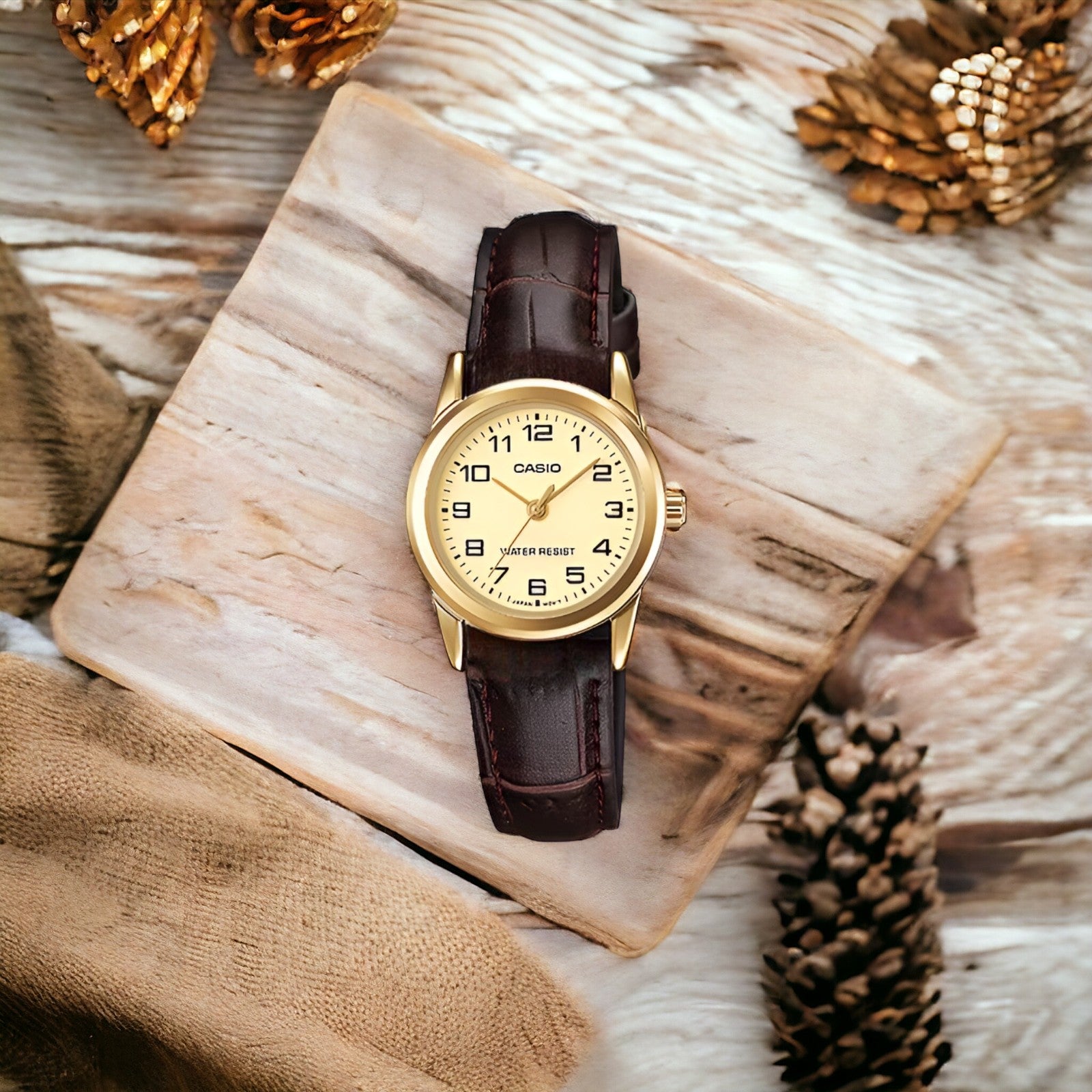 Reloj Casio de Mujer Cuero Ltp-V001Gl-9Budf Golden Edition