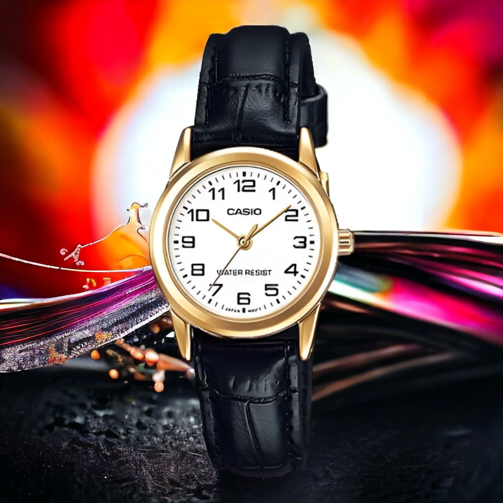 Reloj Casio de Mujer Cuero Negro Ltp-V001Gl-7Budf Classic