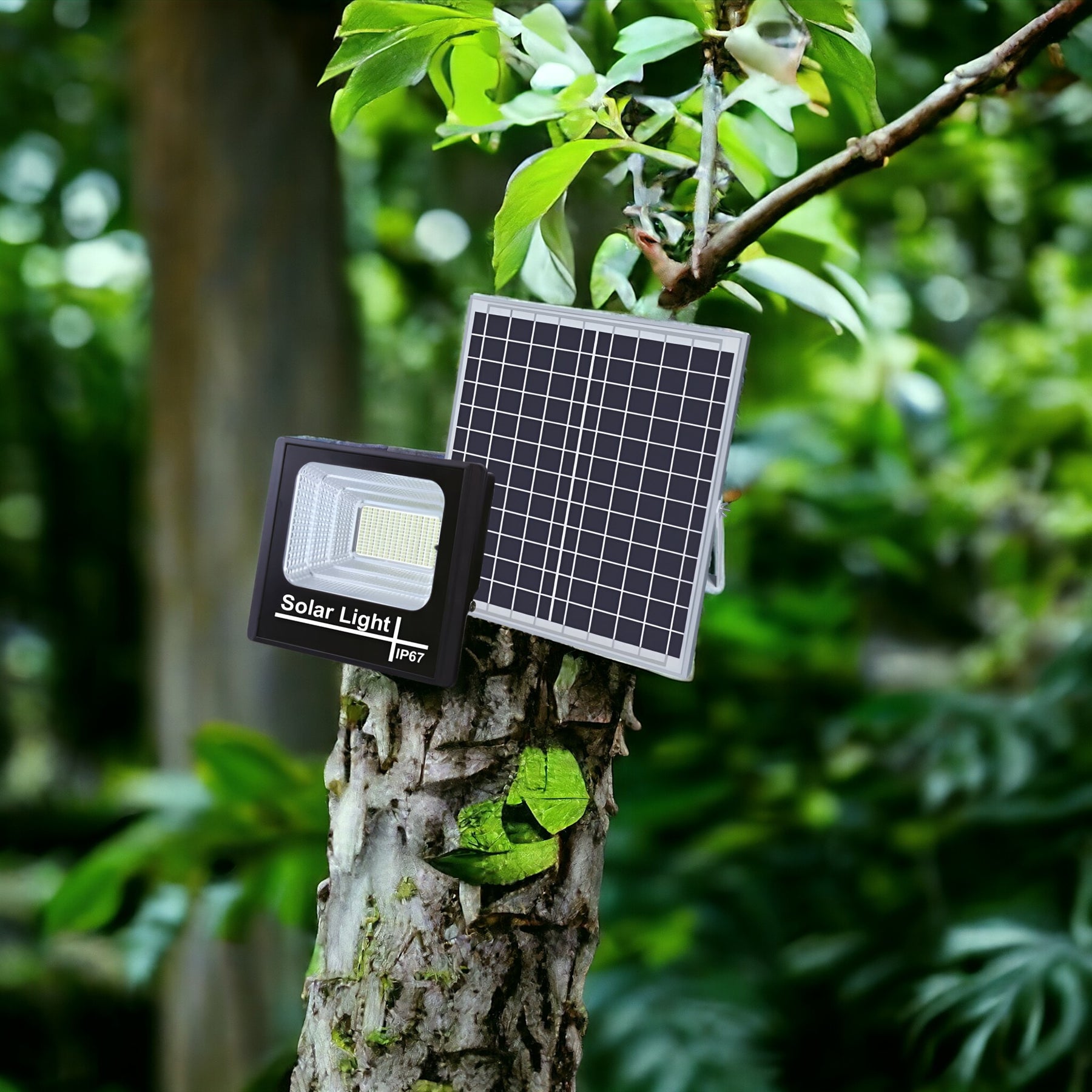 Foco Solar Exterior 25W IP67 con Panel HD + Control Remoto