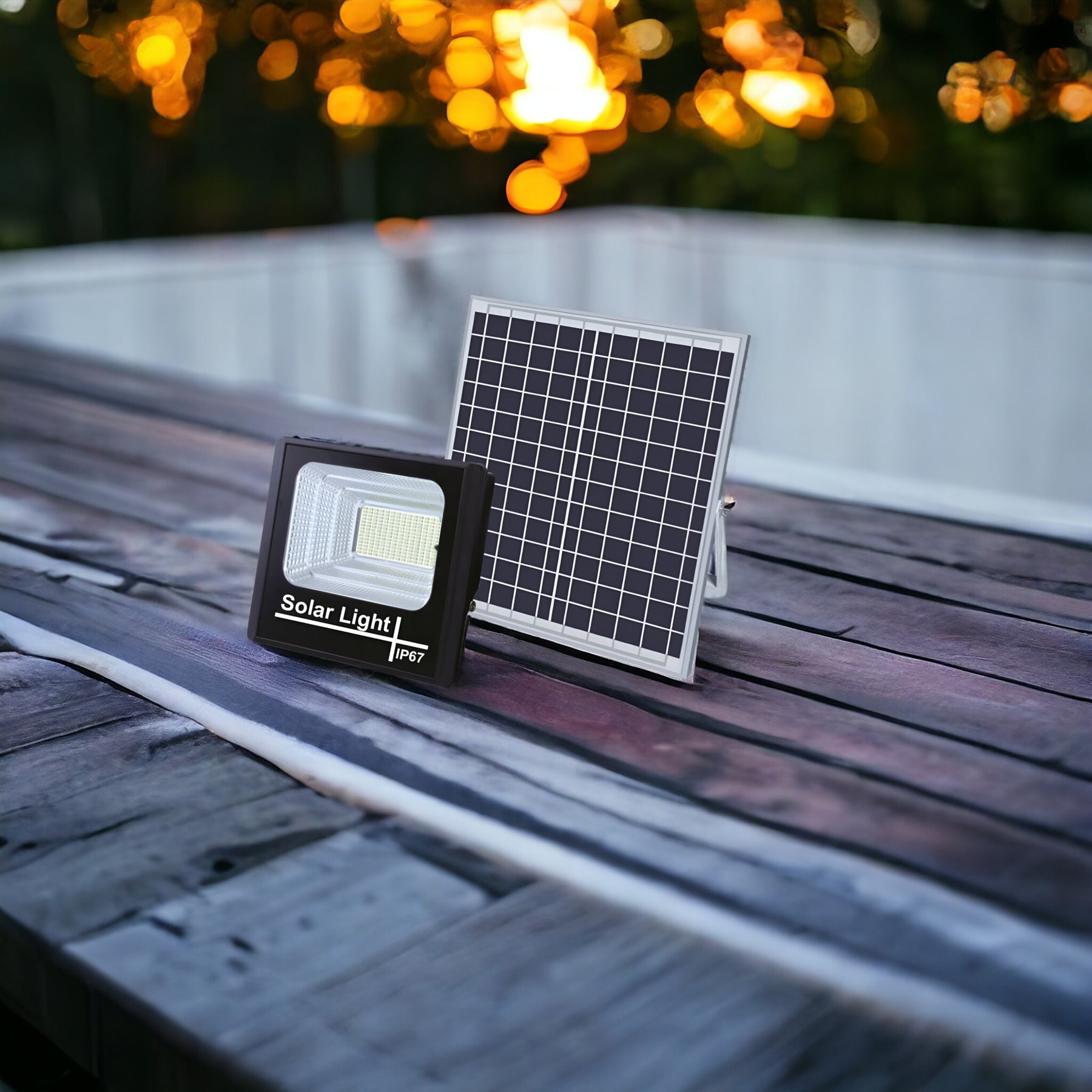 Foco Solar Exterior 25W IP67 con Panel HD + Control Remoto