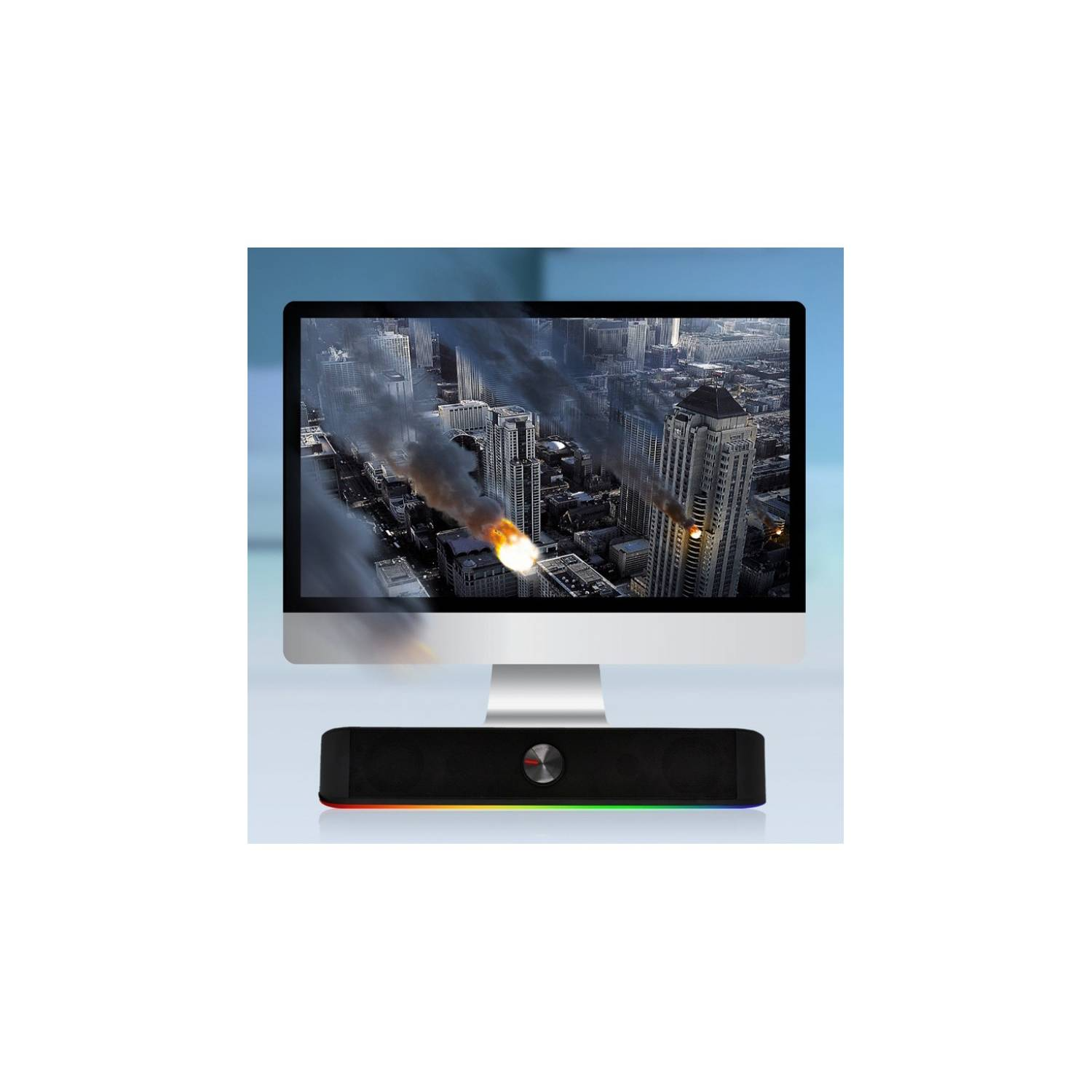 Soundbar HP Multimedia Stereo con Luces Rgb 6 Watts DHE-6003