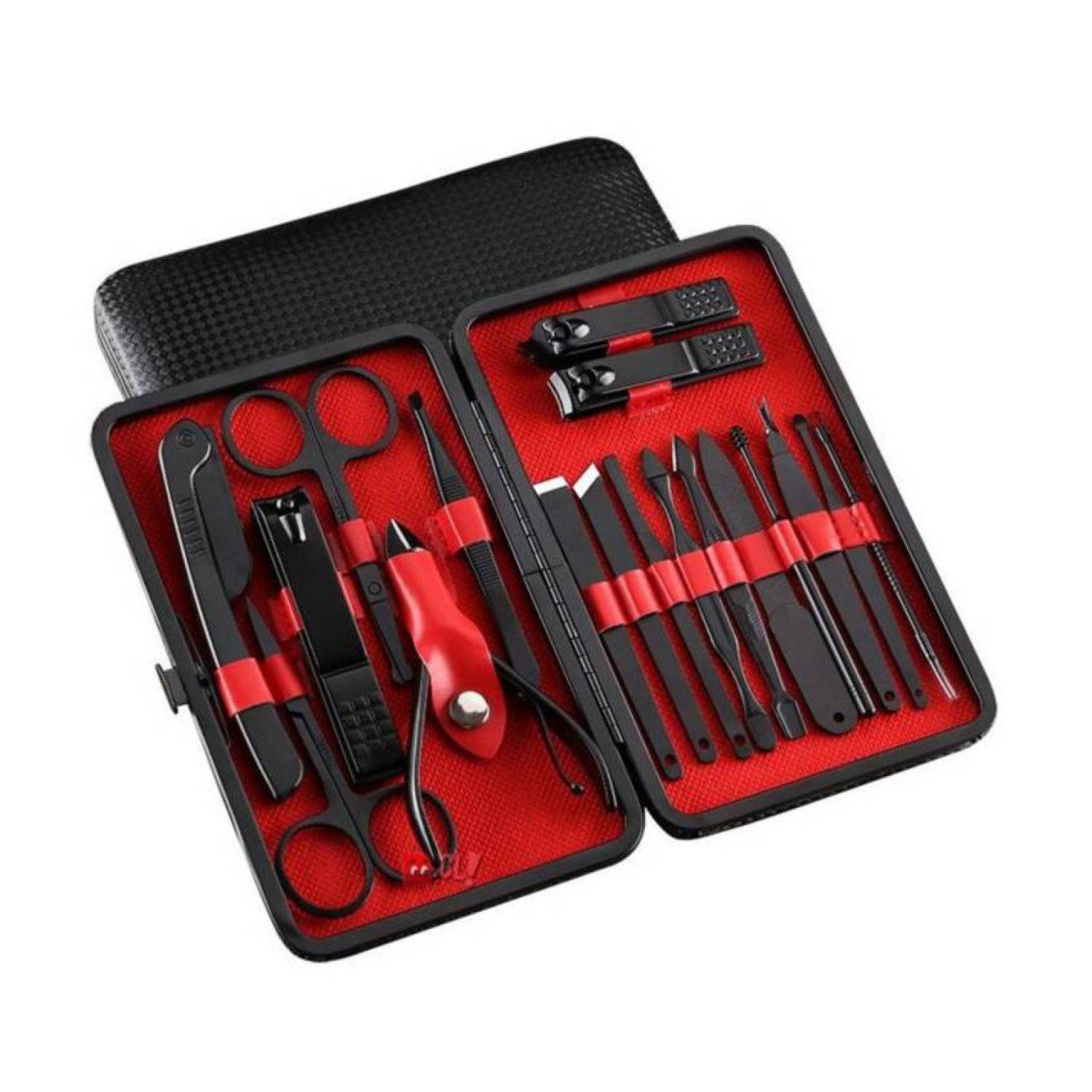Set de Manicure Corta Uñas Profesional Kit 18 en 1 + Estuche