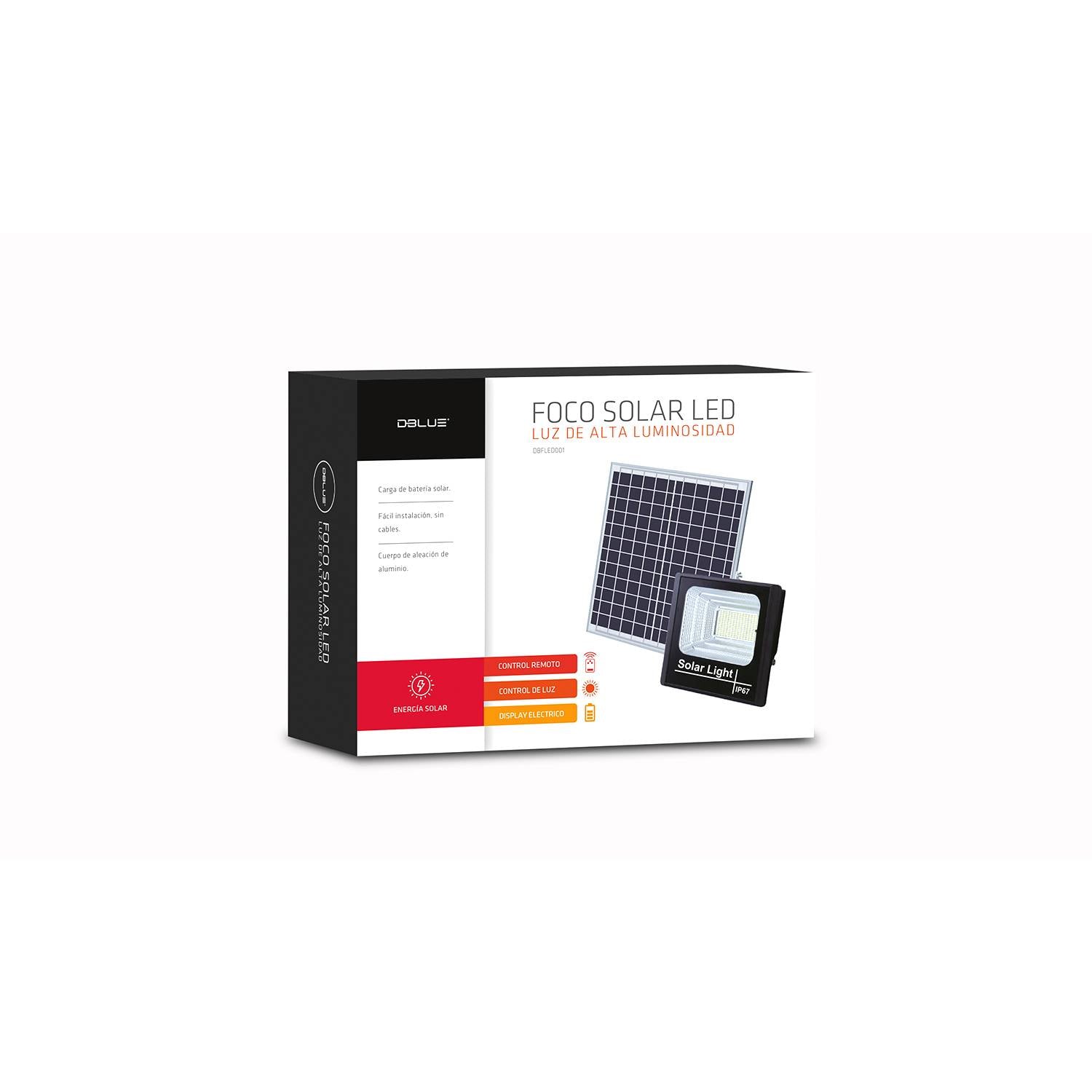 Foco Solar Exterior 25W IP67 con Panel HD + Control Remoto