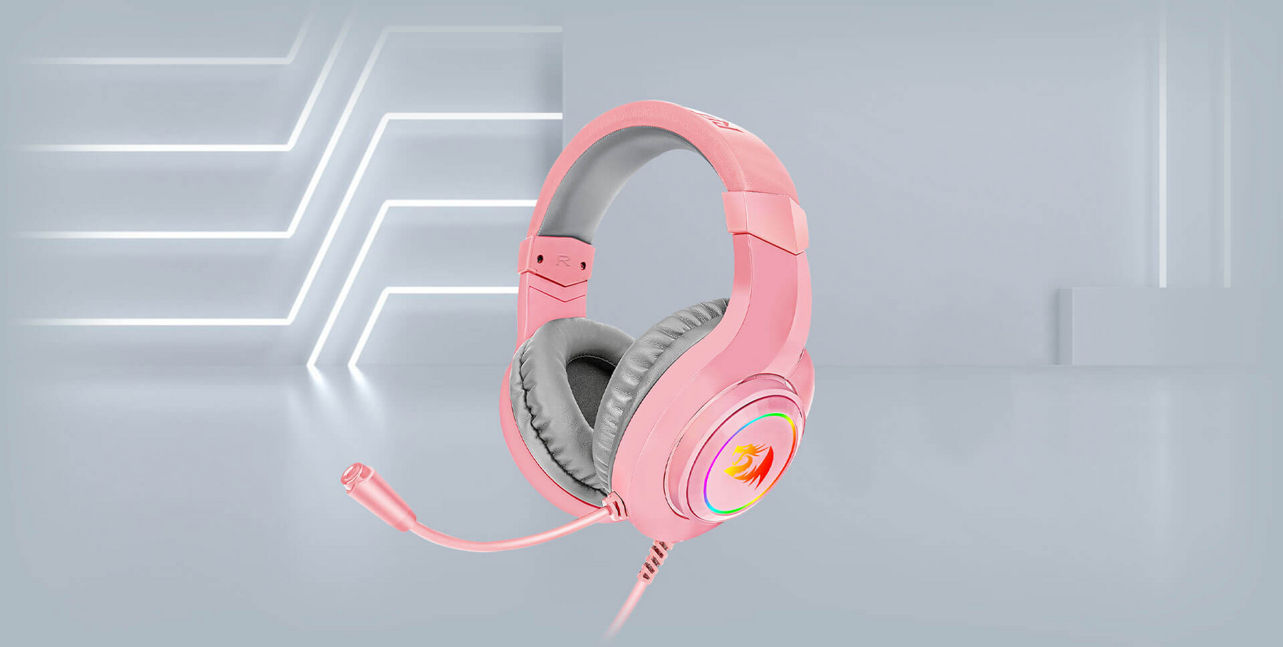 Audífonos Gamer Rosados Multiplataforma Redragon Hylas H260P