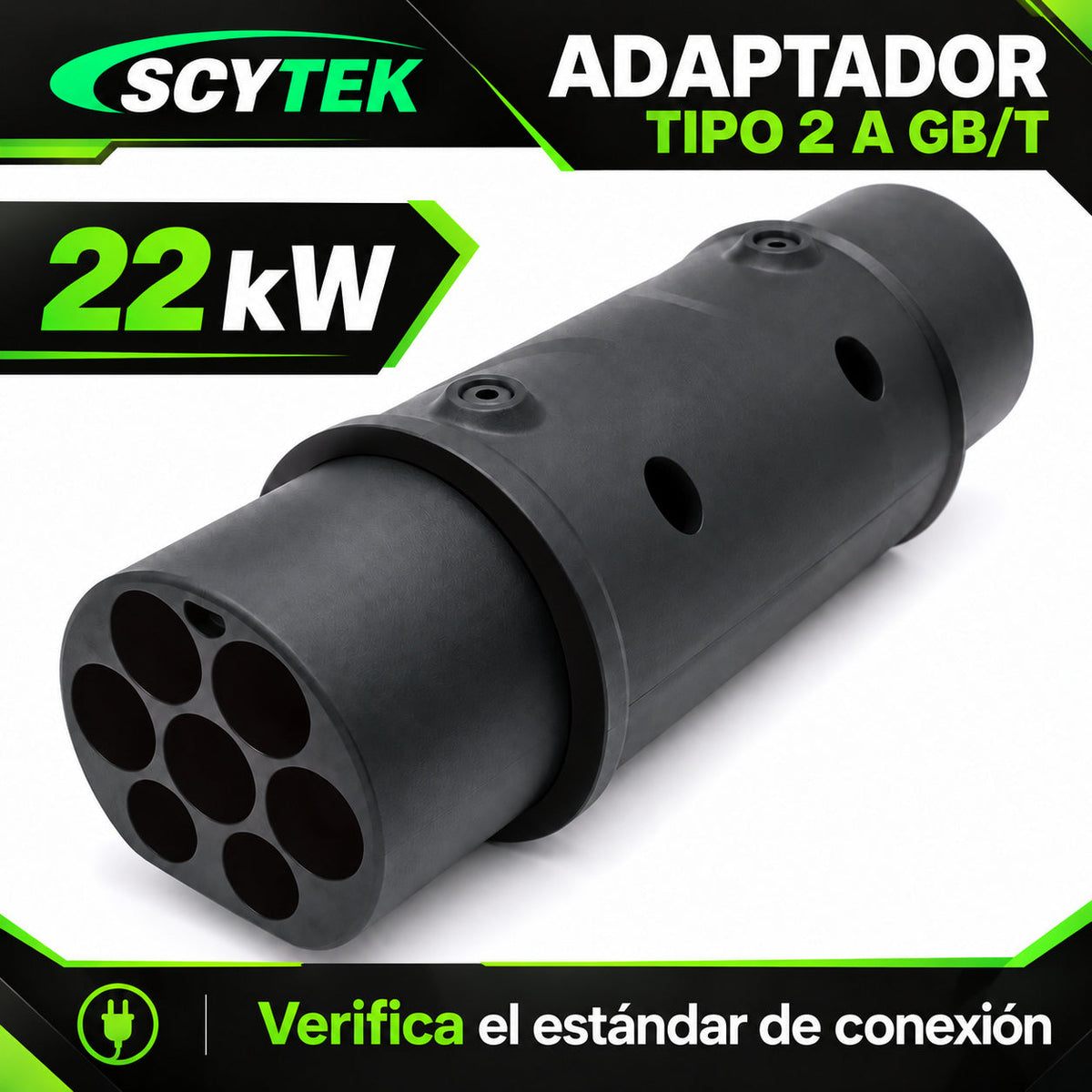 Adaptador Cargador Auto Eléctrico Tipo 2 a GB/T 22kW