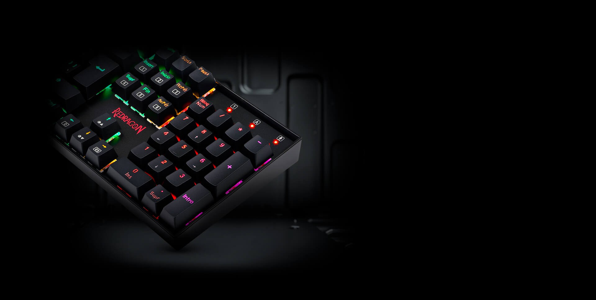 Teclado Gamer Mecanico Redragon Mitra Black RGB K551RGB