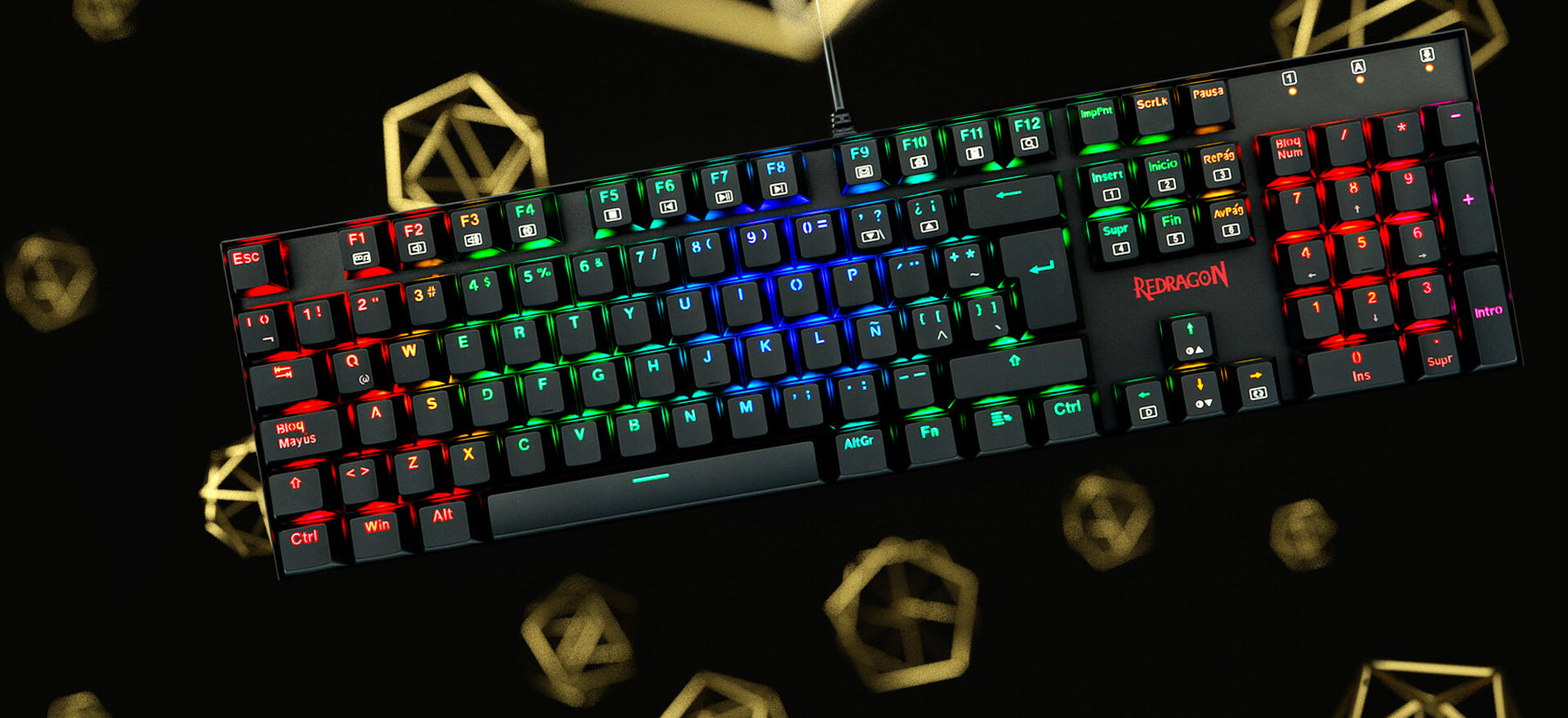 Teclado Gamer Mecanico Redragon Mitra Black RGB K551RGB