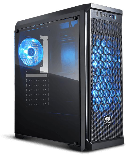 Gabinete Cougar + Lateral Vidrio Templado +3 FAN MX330-G AIR