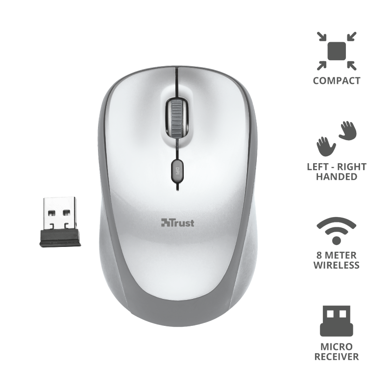 Mouse Inalambrico Trust Desktop Pro 2.4 Ghz Blanco Yvi 23386